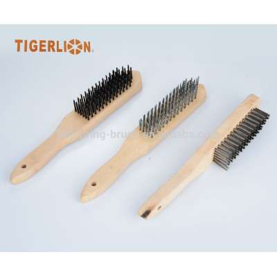 Custom Industrial Hot Sale Good Quality Wooden Handle Scratch Wire Brush